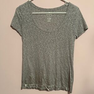 American Eagle Outfitters Heather Gray Glitter Short Sleeve Tee